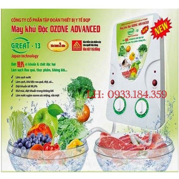 máy khử độc thực phẩm ozone Advanced great 13