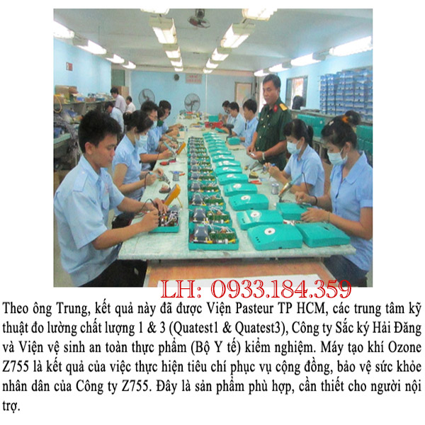 máy tạo khí ozone làm sạch thức ăn