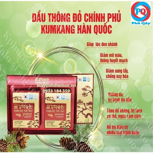 công dụng của tinh dầu thông đỏ Hàn Quốc Kumkang