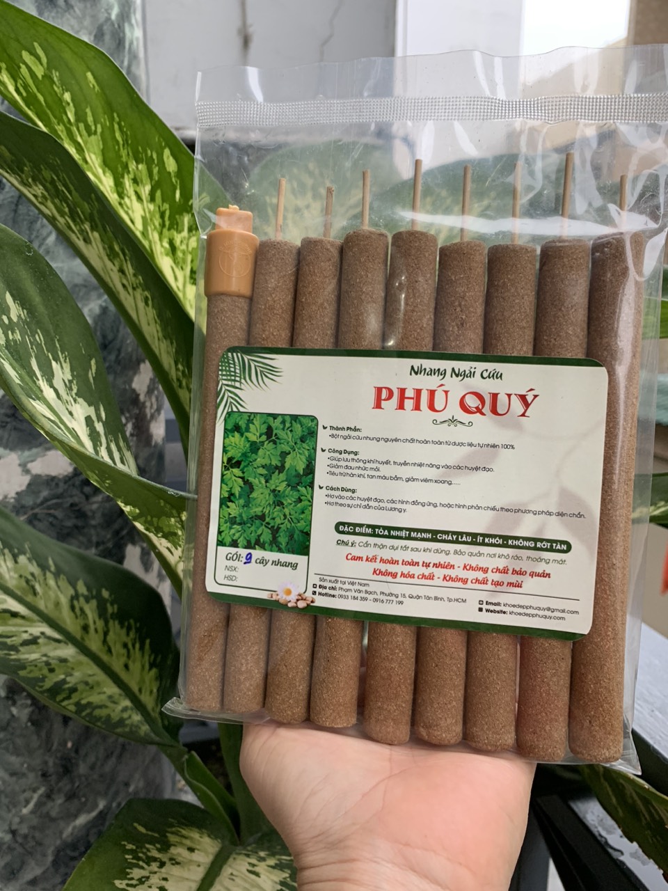 9 điếu nhang ngải cứu Phú Quý dùng diện chẩn