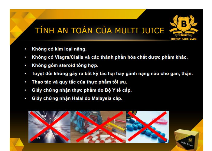tính an toàn của multi juice